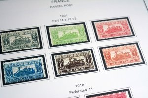 COLOR PRINTED FRANCE RAILWAYS POST 1892-1960 STAMP ALBUM PAGES (33 ill. pages)