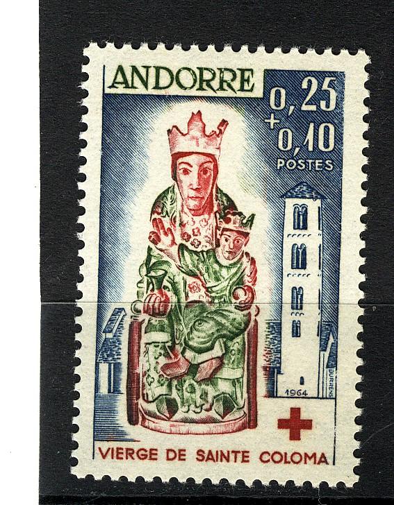 ANDORRA (French) 1964 RED CROSS  #B1 MNH $24.00 ORIG.GUM