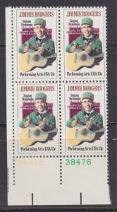 US sc#1755 1978 13c Jimmie Rodgers plate block MNH
