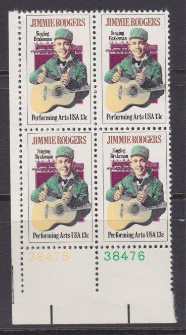 US sc#1755 1978 13c Jimmie Rodgers plate block MNH