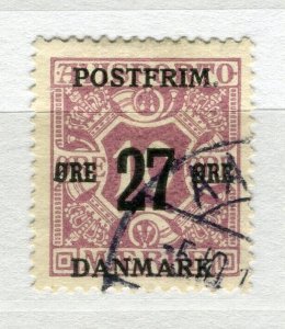 DENMARK; 1918 surcharge on 1914 Newspaper issue used 27/10ore value