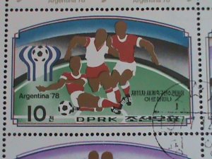 ​KOREA STAMP:1978  ARGENTINA'78 WORLD CUP SOCCER CTO MINI SHEET