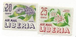 Liberia #C91-C92 Flowers  (U) CV$.95