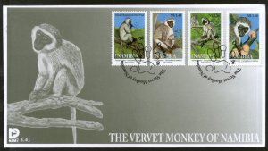 Namibia 2004 Vervet Monkey Wildlife Animal Mammal Fauna Fruit 4v FDC # 16430