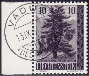 Liechtenstein - 1957 - Scott #312 - used - Pine Tree