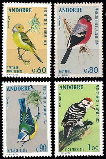 Scott #228-31 Birds MNH