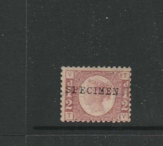 GB 1870 Bantam 1/2d Rose, PL 19, TV, Opt Specimen MM SG 48u