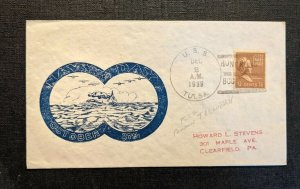 1939 USS Tulsa Navy Cover Hong Kong BBC to Cleveland Ohio