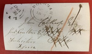 Great Britain, 1847 Stampless Cover/Folded Letter, Many Postal Markings