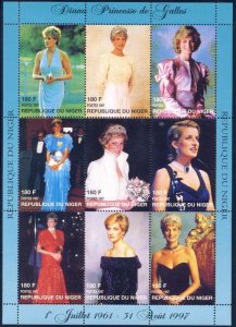 Niger 1997 Sc 945 Diana Princess of Wales SS/9 Stamp**