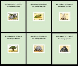 DJIBOUTI 2025 6X DELUXE PROOF BAOBAB TURTLE TURTLES MUSHROOMS FROG FROGS MONKEYS-