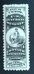 Scott #RS52d - 4c Black - Wmk 191R - Repaired Tear - The Centaur Co.