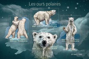 TOGO 2015 SHEET POLAR BEARS WILDLIFE tg15418a