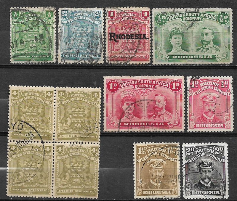 COLLECTION LOT OF # 792 RHODESIA 12 STAMPS 1898+ CV + $25