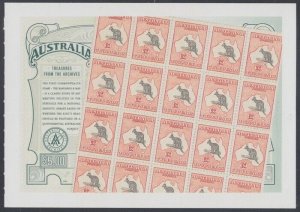 AUSTRALIA Sc# 2285 CPL MNH SOUVENIR SHEET of  £2 KANGAROO & MAP STAMPS