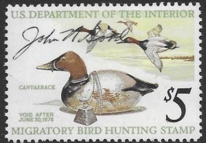 US RW 42   1975 $5.00    fed.duck stamp  VF Used