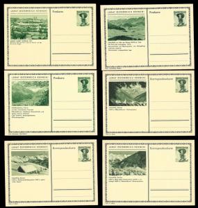 AUSTRIA (120) Scenery View Green 1 Shilling Postal Cards c1950s ALL MINT UNUSED