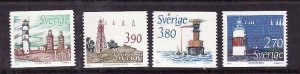 Sweden-Sc#1719-22-unused NH set-Lighthouses-1989-