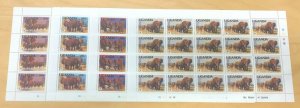 Uganda 1991 - WWF/ELEPHANTS - Set of 4 Sheets of 20 (Scott #948-51) - MNH