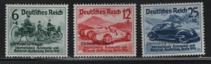 GERMANY B141-B143  MNH ,  EARLY AUTOMOBILES SET  OVERPRINTED  1939