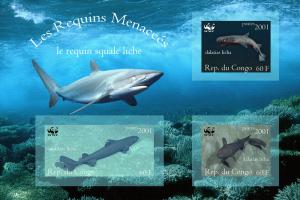 CONGO SHEET IMPERF MARINE LIFE SHARKS