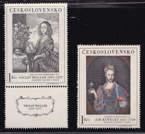 Czechoslovakia 1966 ART Paintings  National Artists (5) VF/NH/(**) Scott 1435-39