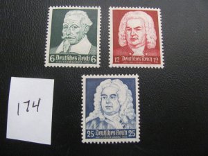 Germany 1935 MNH  SC 456-458 SET XF 32 EUROS (174)