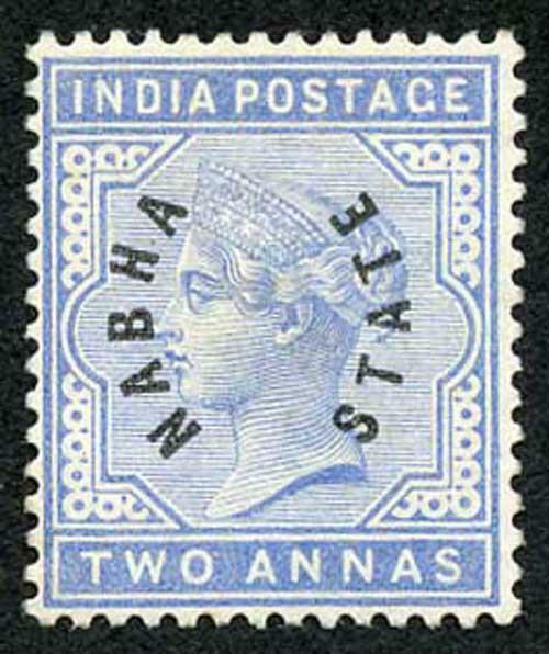 ICS NABHA SG3 1885 2a Dull Blue M/Mint