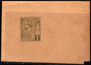 1893 Principality of Monaco 1 Cent Newspaper Wrapper Unused