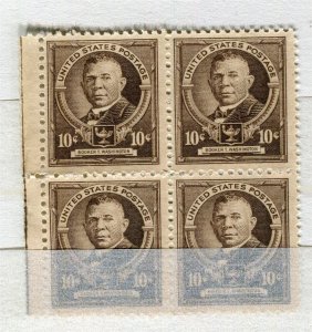 USA; 1940 early Famous Americans fine MINT MNH BLOCK of 10c. value