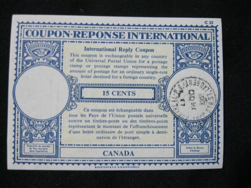 CANADA INTERNATIONAL REPLY COUPON USED