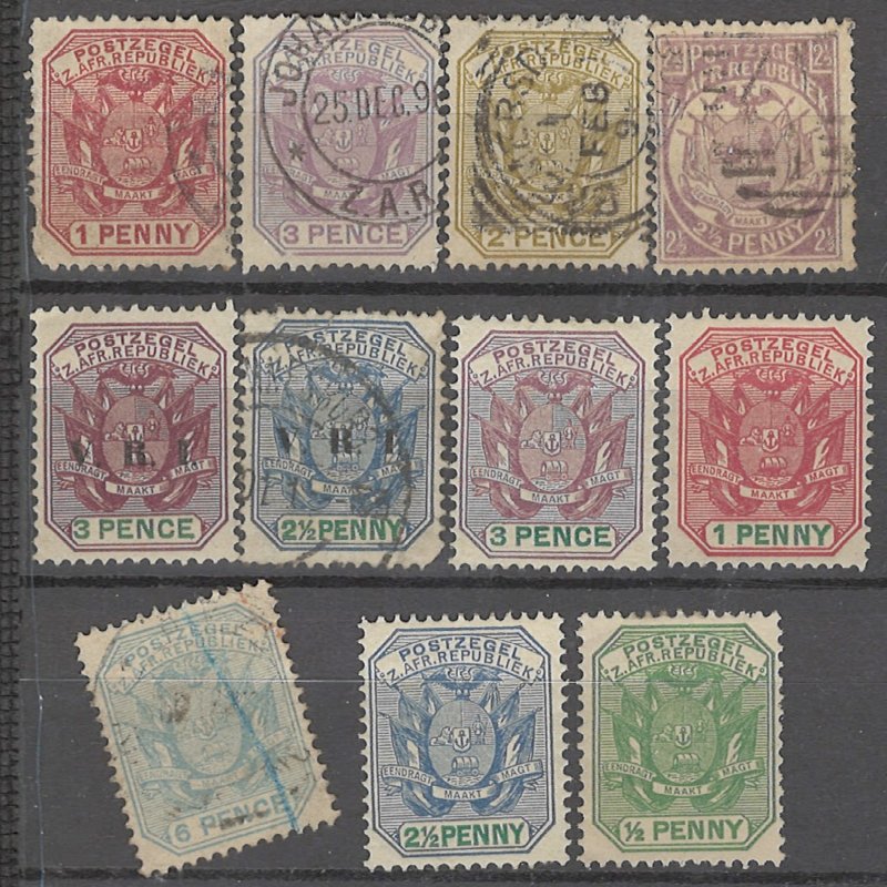 COLLECTION LOT # 2960 TRANSVAAL 11 STAMPS 1885+ CV+$15