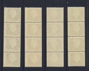 16x Canada Cameo Stamps;   4x Strips of 4 #406 to #409 MNH Guide Value = $96.00