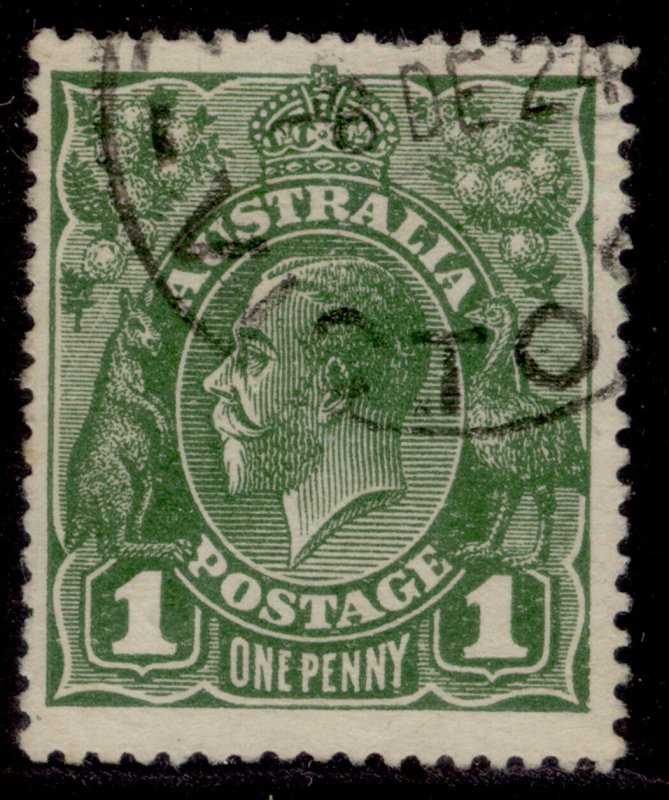 AUSTRALIA GV SG83, 1d sage-green, FINE USED. Cat £11.