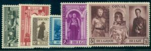 BELGIUM #B250-5 Complete set, og, NH, VF, Scott $82.50