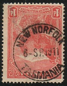 TASMANIA 1911 1d NEW NORFOLK  cds..........................................17422