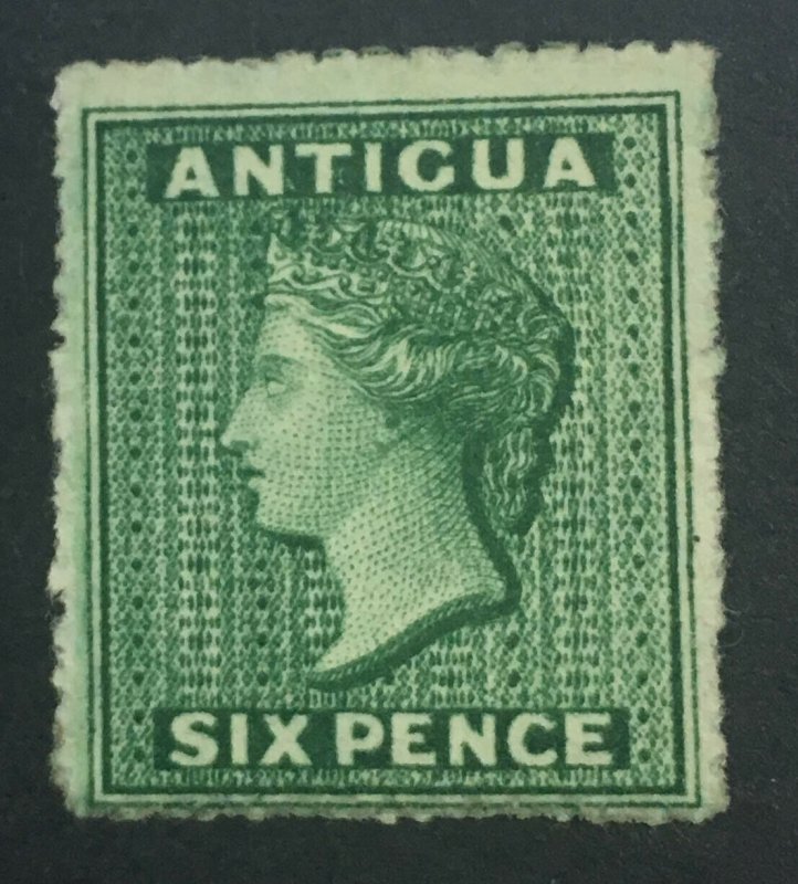 MOMEN: ANTIGUA SG #9 1863-7 DARK GREEN UNUSED £750 LOT #60336