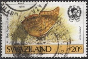 Swaziland 603 (used) 20c butterflies: Red forest charaxes (1992)