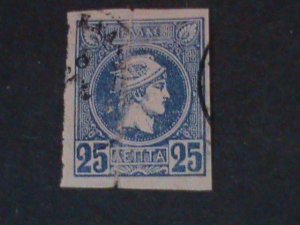 GREECE-1888-SC#69 ST.2022 VERY OLD STAMP VF USED-138-YEARS OLD-LAST ONE