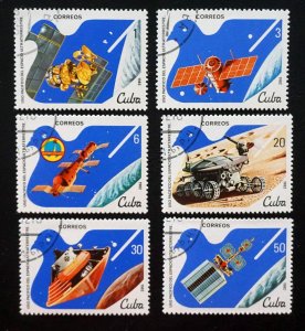 CUBA Sc# 2501-2506  PEACEFUL USE OF OUTER SPACE  Cpl set of 6  1982  used