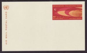 UN New York UXC5 Airmail Postal Card Unused VF