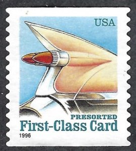 United States #2910 Pre-sorted First Class (15¢) Auto Tail Fin (1996). Used.