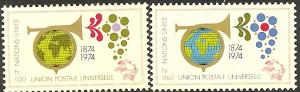 UN-Geneva   39-40 MNH 1974 UPU Centenary