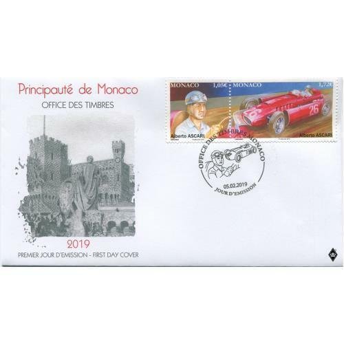 MONACO / 2019 - (FDC) Legendary Racing Drivers (Car, Alberto Ascari), MNH 