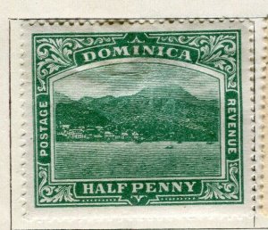 DOMINICA; 1907 early Ed VII pictorial issue Mint hinged 1/2d. value