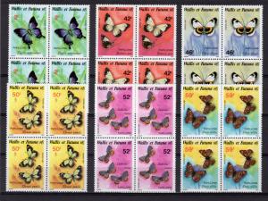 Wallis et Futuna 1987 Butterflies set perforated Block of 4 (6) mnh Sc# 347-352