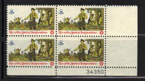 #1479 MNH plate# blk4 8c Colonial Com. 1973 Issue