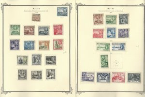 Malta Stamp Collection on 22 Scott Specialty Pages, 1938-1976, JFZ