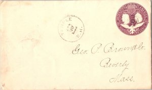 United States New Hampshire Temple 1893 target  2c Columbian Envelope.