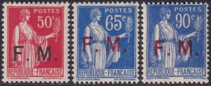 France 1934 Sc M7-9 military MNH**